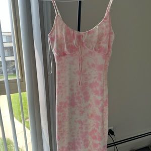 Primark Womens Pink Tie Dye Polyester Bodycon Size 6 Sweetheart Pullover